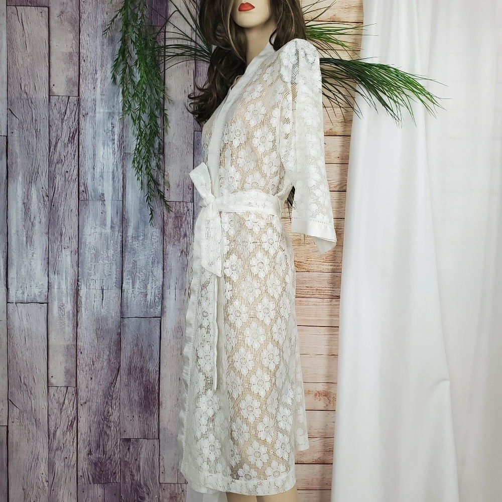 VTG Christian Dior Lounge Wear Floral Sheer Robe